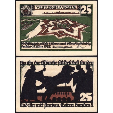 Allemagne - Notgeld - Vechta - 25 pfennig - 15/03/1922 - Etat : SPL