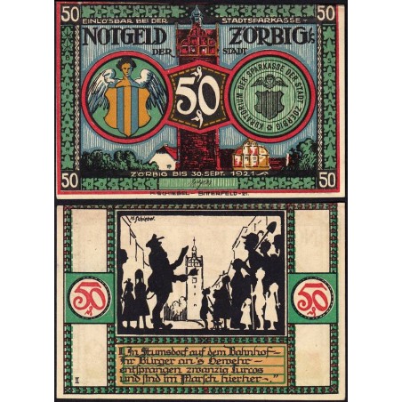 Allemagne - Notgeld - Zörbig - 50 pfennig - Série II - 1921 - Etat : SUP