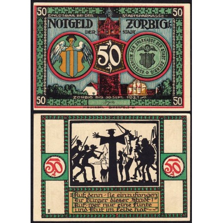 Allemagne - Notgeld - Zörbig - 50 pfennig - Série III - 1921 - Etat : SPL+