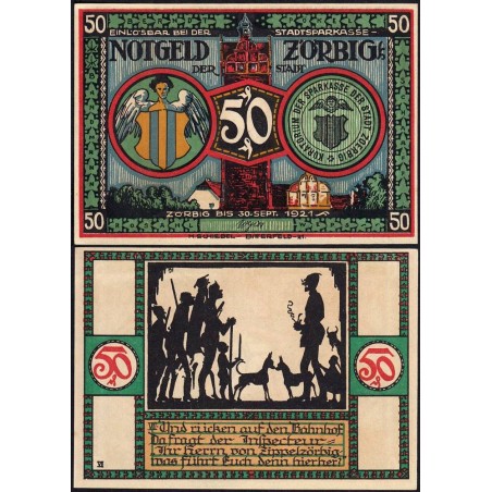 Allemagne - Notgeld - Zörbig - 50 pfennig - Série VII - 1921 - Etat : SPL+