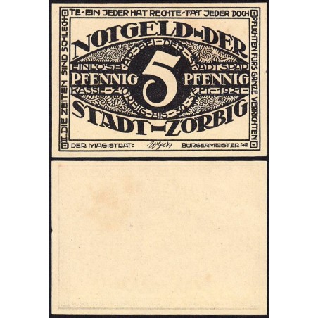 Allemagne - Notgeld - Zörbig - 5 pfennig - Série II - 1921 - Etat : pr.NEUF