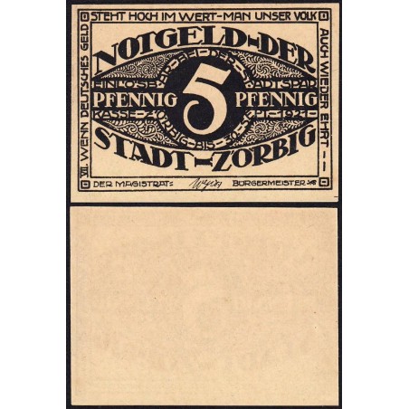 Allemagne - Notgeld - Zörbig - 5 pfennig - Série VII - 1921 - Etat : NEUF