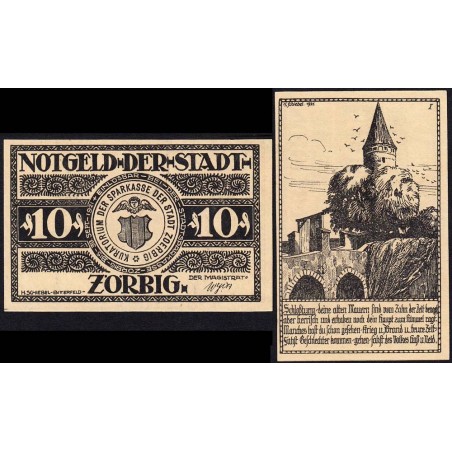 Allemagne - Notgeld - Zörbig - 10 pfennig - Série I - 1921 - Etat : NEUF