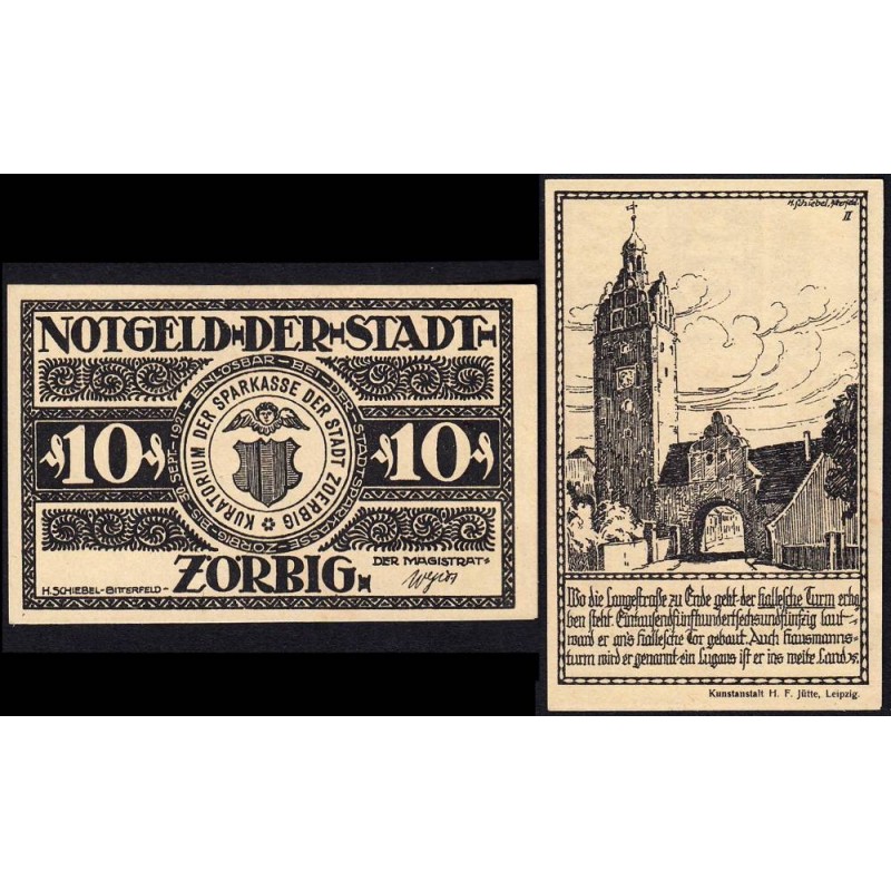 Allemagne - Notgeld - Zörbig - 10 pfennig - Série II - 1921 - Etat : NEUF