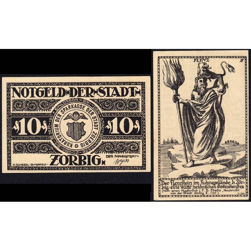 Allemagne - Notgeld - Zörbig - 10 pfennig - Série IV - 1921 - Etat : NEUF