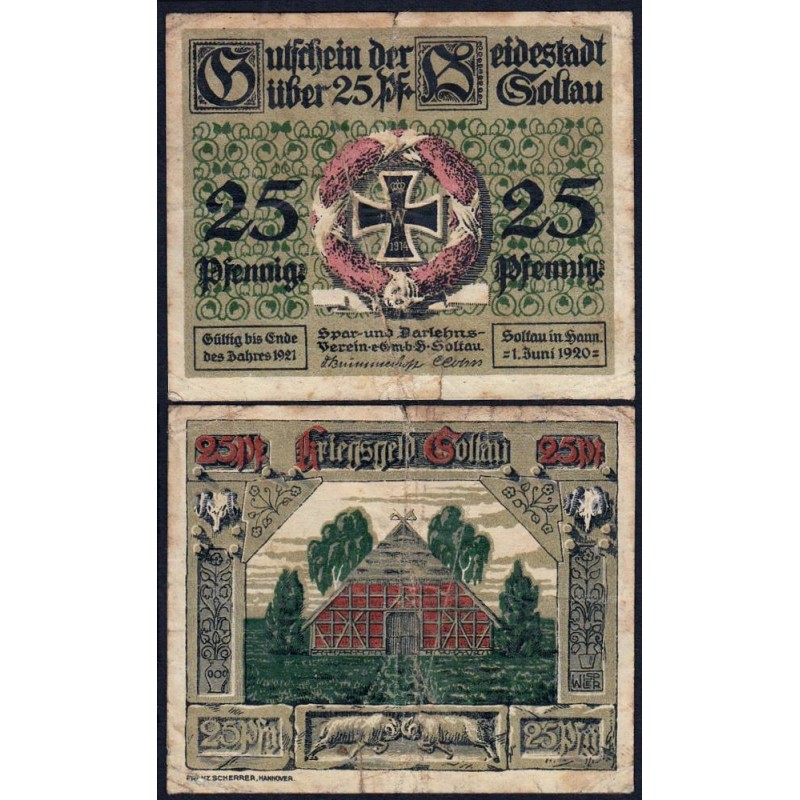 Allemagne - Notgeld - Soltau - 25 pfennig - 01/06/1920 - Etat : B