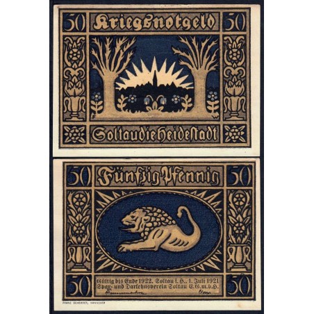 Allemagne - Notgeld - Soltau - 50 pfennig - 01/07/1921 - Etat : SPL