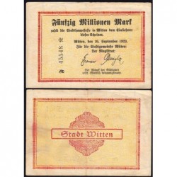 Allemagne - Notgeld - Witten - 5 millions mark - Série F - 10/09/1923 - Etat : TTB-