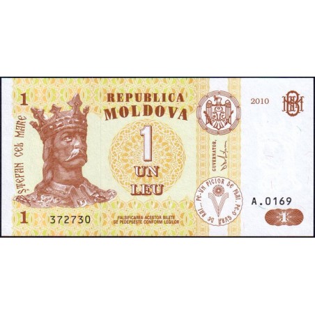 Moldavie - Pick 8h - 1 leu - Série A.0169 - 2010 - Etat : NEUF
