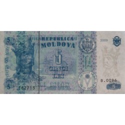 Moldavie - Pick 9f - 5 lei - Série B.0096 - 2009 - Etat : NEUF