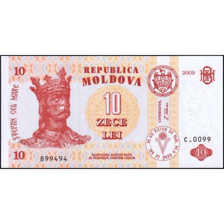 Moldavie - Pick 10f - 10 lei - Série C.0099 - 2009 - Etat : NEUF