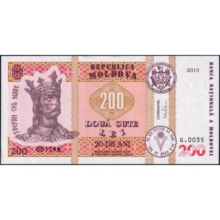 Moldavie - Pick 20 - 200 lei - Série G.0035 - 2013 - Commémoratif - Etat : NEUF