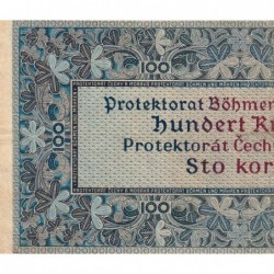 Bohême-Moravie - Pick 6a - 100 korun - 20/08/1940 - Série 26A - Etat : TB+
