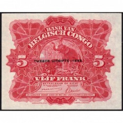 Congo Belge - Pick 13 - 5 francs - Série A - 10/06/1942 - Etat : pr.NEUF
