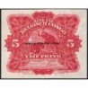 Congo Belge - Pick 13 - 5 francs - Série A - 10/06/1942 - Etat : pr.NEUF