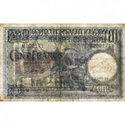 Congo Belge - Pick 17d_3 - 100 francs - Série M - 13/03/1951 - Etat : TB