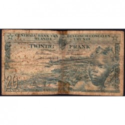 Congo Belge - Pick 31_1 - 20 francs - Série A - 01/12/1956 - Etat : AB