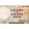 Congo (Kinshasa) - Pick 13b - 5 zaïres ou 500 makuta - Série G - 21/01/1970 - Etat : TTB