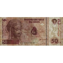 Rép. Démocr. du Congo - Pick 91A - 50 francs - Série KA M - 04/01/2000 - Etat : TB