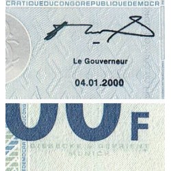 Rép. Démocr. du Congo - Pick 92 - 100 francs - Série L A - 04/01/2000 - Petit numéro - Etat : NEUF