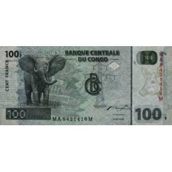 Rép. Démocr. du Congo - Pick 92A - 100 francs - Série MA M - 04/01/2000 - Etat : NEUF