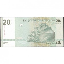 Rép. Démocr. du Congo - Pick 94 - 20 francs - Série JA D - 30/06/2003 - Etat : NEUF