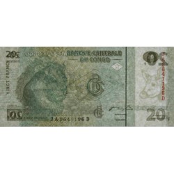 Rép. Démocr. du Congo - Pick 94 - 20 francs - Série JA D - 30/06/2003 - Etat : NEUF