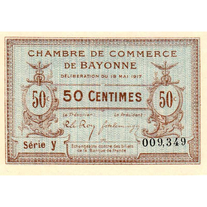 Bayonne - Pirot 21-40 - 50 centimes - Série y - 19/05/1917 - Etat : NEUF