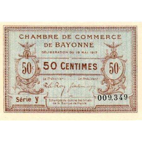 Bayonne - Pirot 21-40 - 50 centimes - Série y - 19/05/1917 - Etat : NEUF