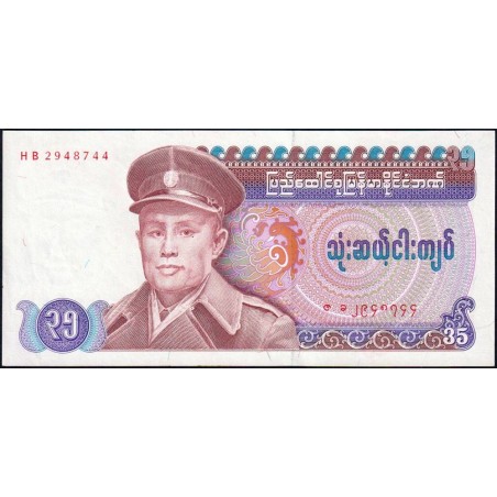 Birmanie - Pick 63 - 35 kyats - Série HB - 1986 - Etat : pr.NEUF