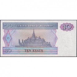 Myanmar - Pick 71b - 10 kyats - Série BZ - 1997 - Etat : NEUF