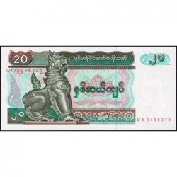 Myanmar - Pick 72 - 20 kyats - Série DA - 1994 - Etat : NEUF