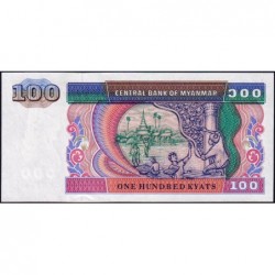 Myanmar - Pick 74b - 100 kyats - Série CB - 1996 - Etat : SPL+