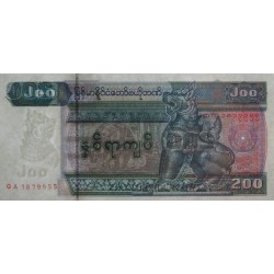 Myanmar - Pick 78 - 200 kyats - Série QA - 2004 - Etat : NEUF