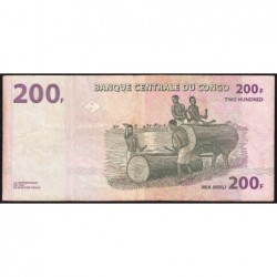 Rép. Démocr. du Congo - Pick 95 - 200 francs - Série N T - 30/062000 - Etat : TB