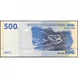 Rép. Démocr. du Congo - Pick 96B - 500 francs - Série P K - 04/01/2002 - Etat : NEUF