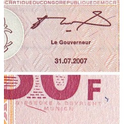 Rép. Démocr. du Congo - Pick 97a_1 - 50 francs - Série KB D - 31/07/2007 - Etat : NEUF