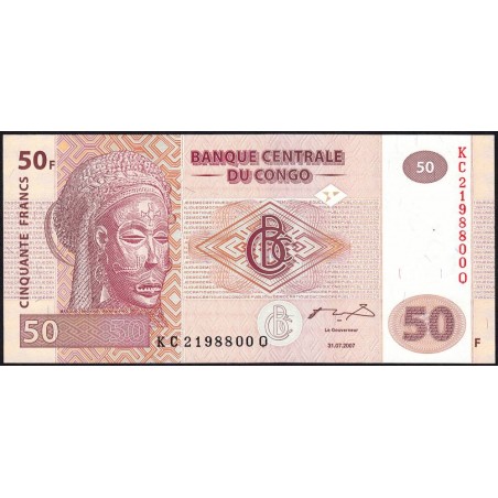 Rép. Démocr. du Congo - Pick 97a_1 - 50 francs - Série KC Q - 31/07/2007 - Etat : NEUF
