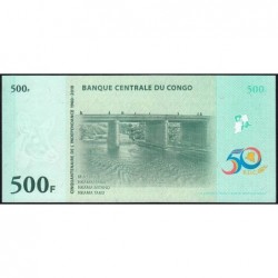 Rép. Démocr. du Congo - Pick 100 - 500 francs - Série U B - 30/06/2010 - Commémoratif - Etat : NEUF