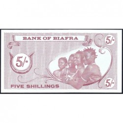 Biafra - Pick 1 - 5 shillings - Série A/O - 1968 - Etat : NEUF