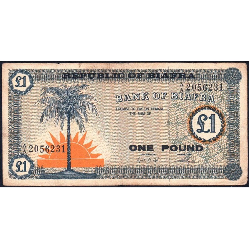 Biafra - Pick 2 - 1 pound - Série A/A - 1968 - Etat : TB-