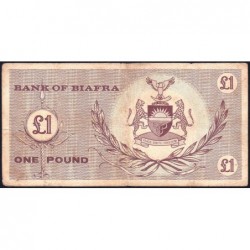 Biafra - Pick 2 - 1 pound - Série A/A - 1968 - Etat : TB-