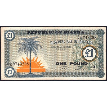 Biafra - Pick 2 - 1 pound - Série A/B - 1968 - Etat : TB