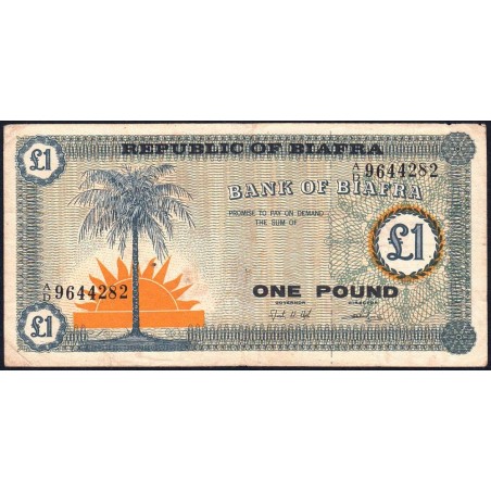 Biafra - Pick 2 - 1 pound - Série A/D - 1968 - Etat : TB