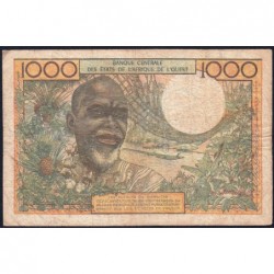 Côte d'Ivoire - Pick 103Af - 1'000 francs - Série W.71 (remplacement) - Sans date (1969) - Etat : TB-