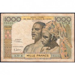 Côte d'Ivoire - Pick 103Af - 1'000 francs - Série A.73 - Sans date (1969) - Etat : TB-