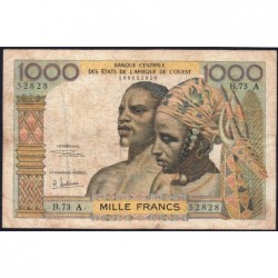 Côte d'Ivoire - Pick 103Af - 1'000 francs - Série B.73 - Sans date (1969) - Etat : TB-