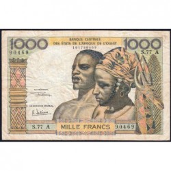 Côte d'Ivoire - Pick 103Ag - 1'000 francs - Série S.77 - Sans date (1970) - Etat : TB-
