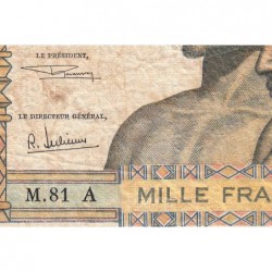 Côte d'Ivoire - Pick 103Ag - 1'000 francs - Série M.81 - Sans date (1970) - Etat : B+