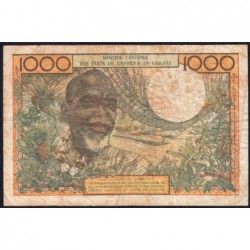 Côte d'Ivoire - Pick 103Ag - 1'000 francs - Série A.82 - Sans date (1970) - Etat : B+